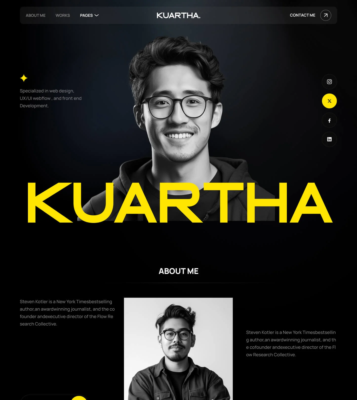 Kuartha – Designer Portfolio Website Template