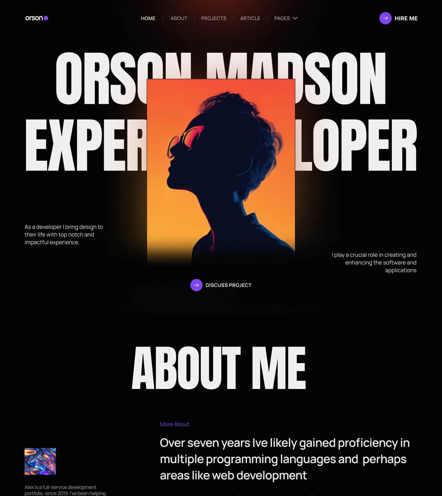 Orson – Developer Portfolio Template