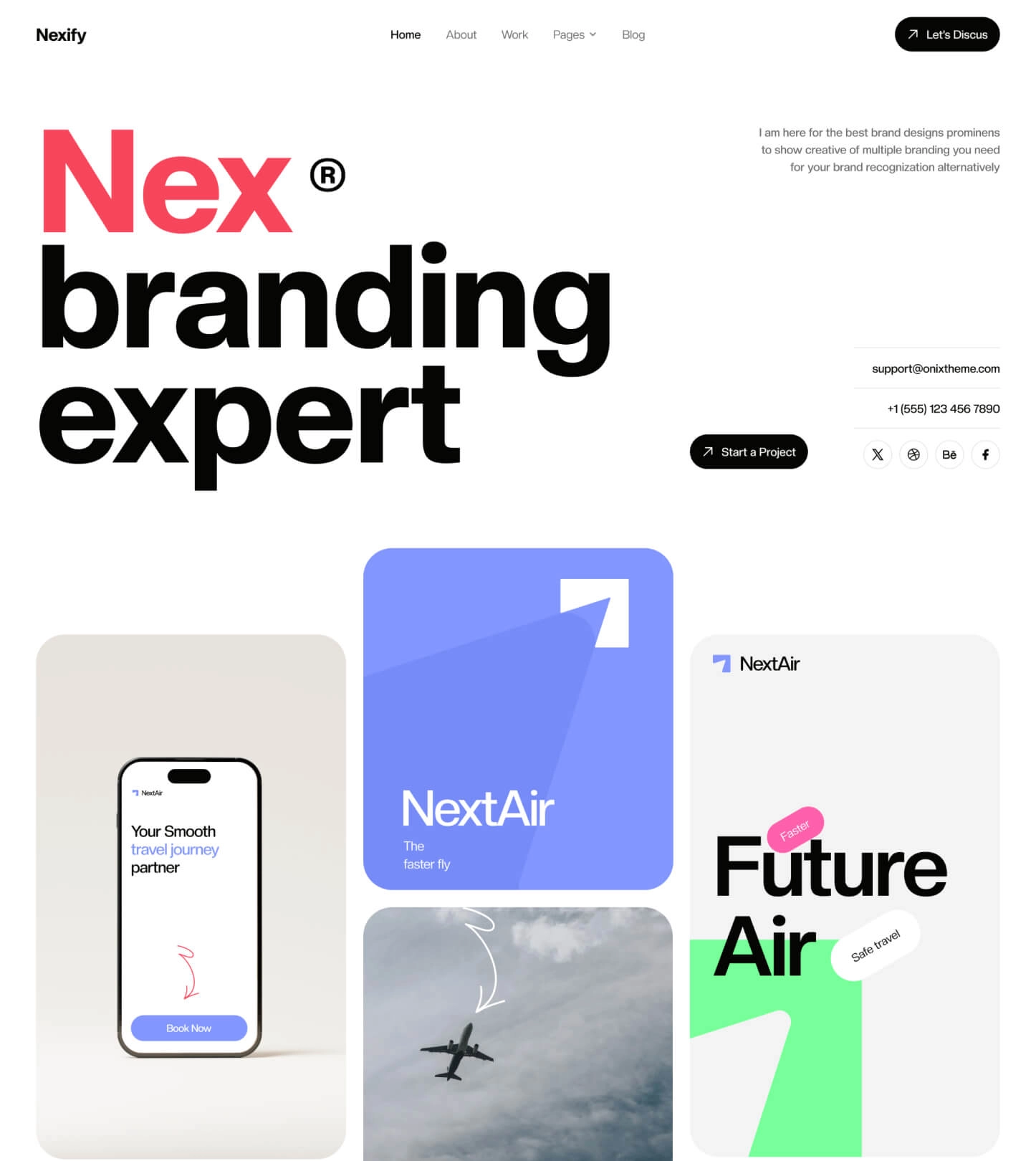 Nexify – Branding Designer Portfolio Website