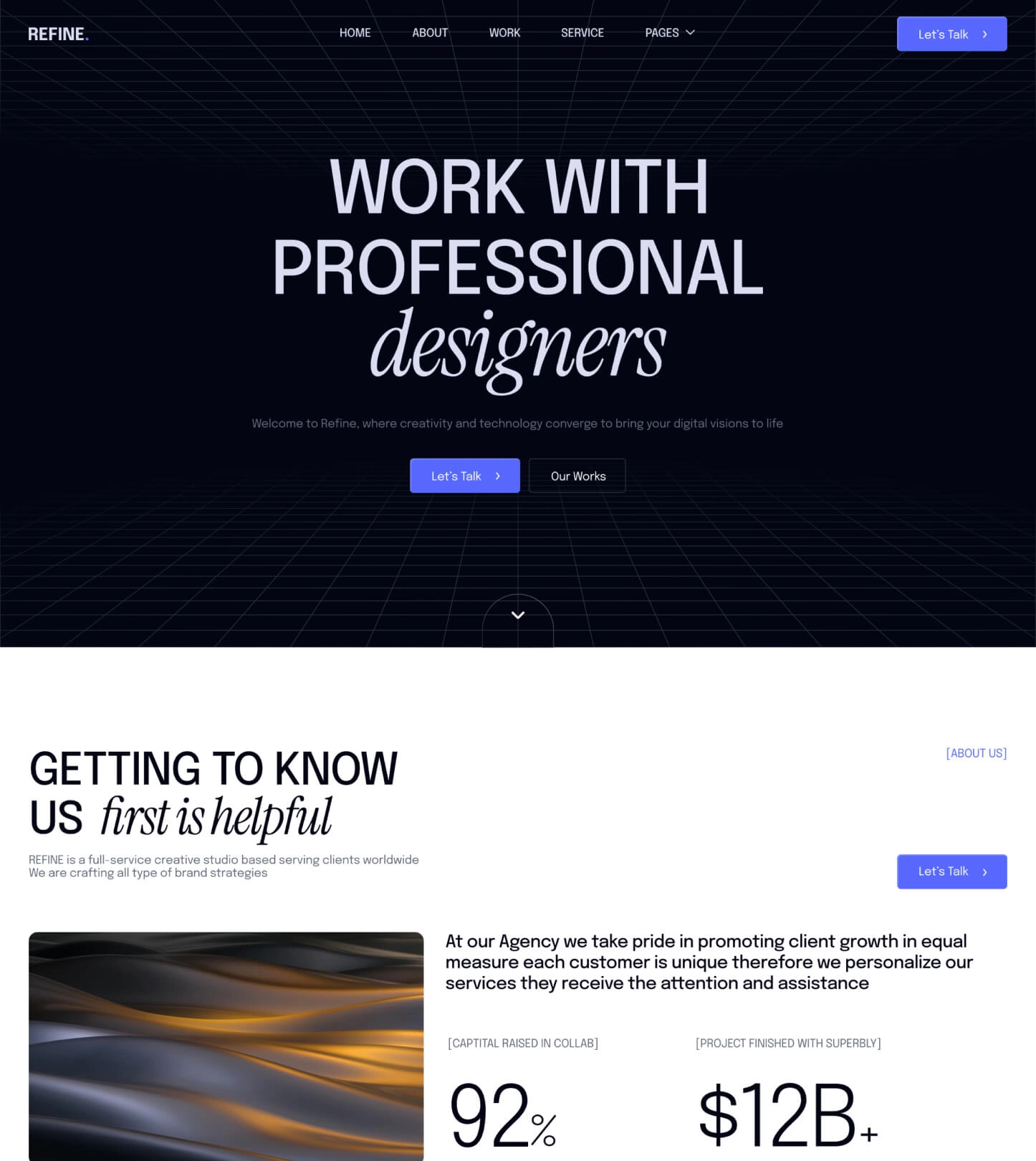 Refine – Design Agency Website Template