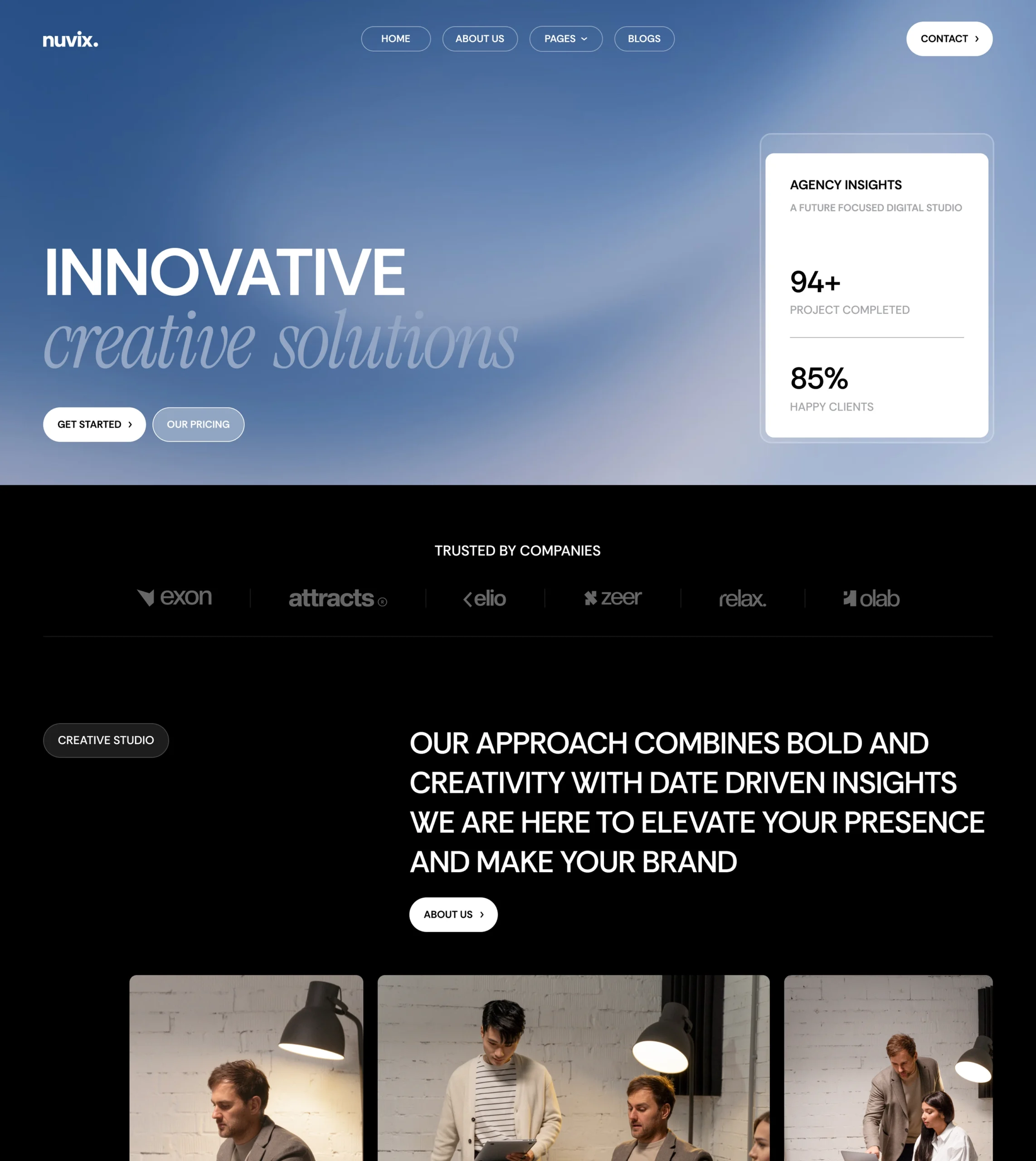 Nuvix – Portfolio & Agency Website Template