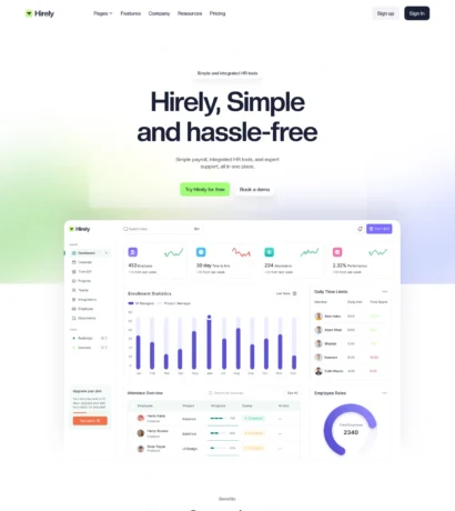 Hirely webflow template