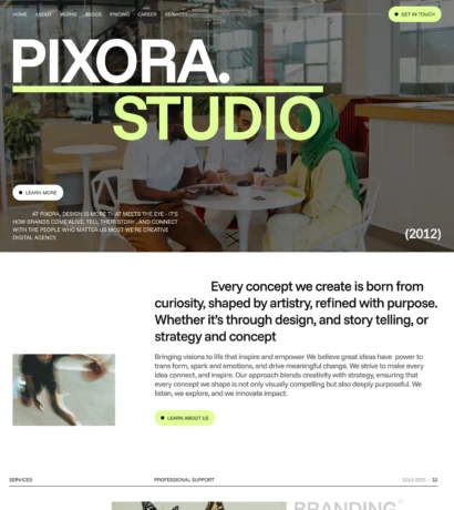 Pixora - Portfolio & Agency Website Template