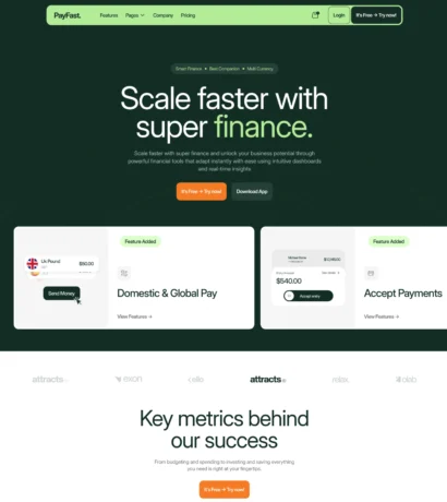 PayFast - Fintech SaaS website template