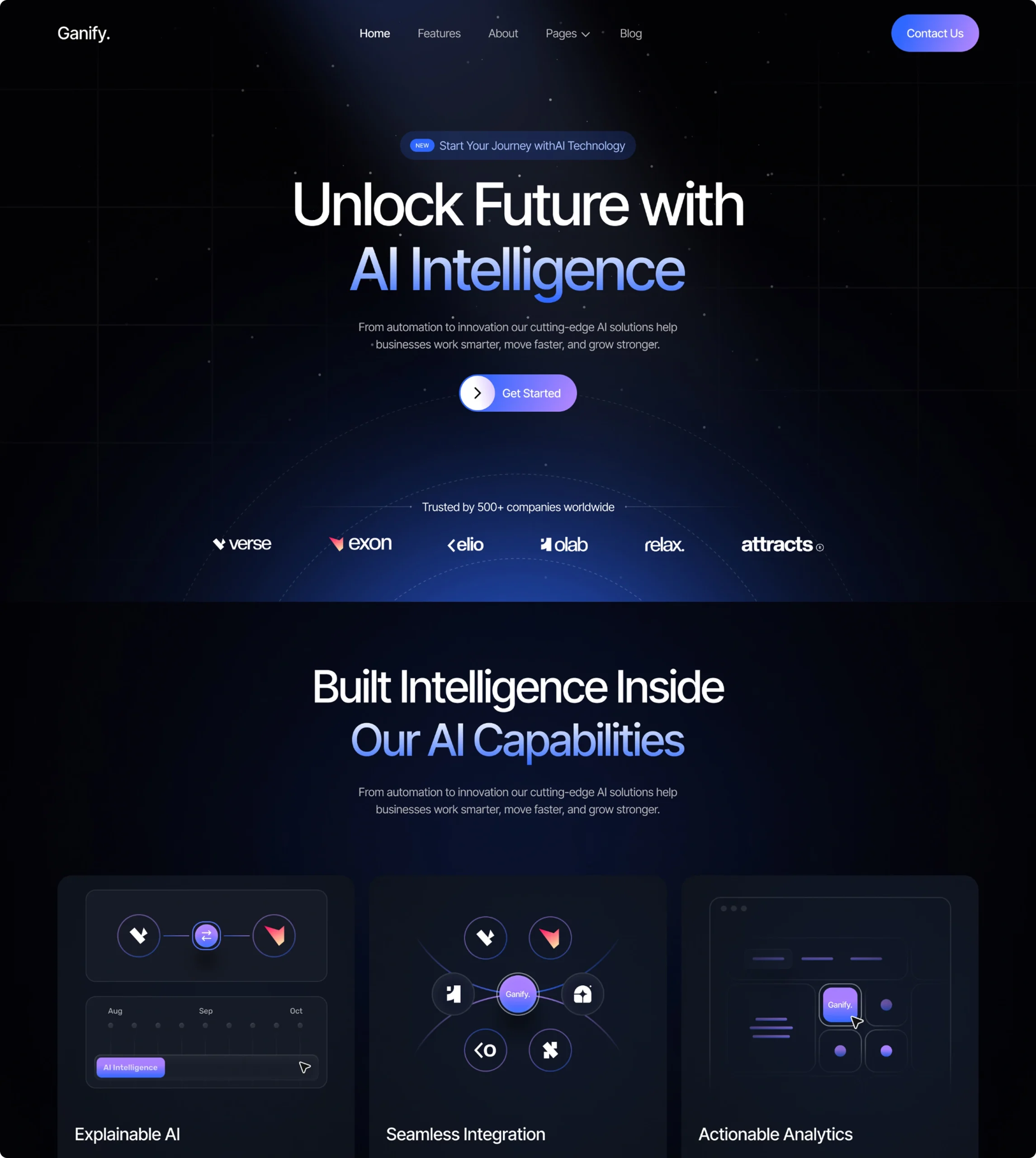 Ganify – Technology Website Template