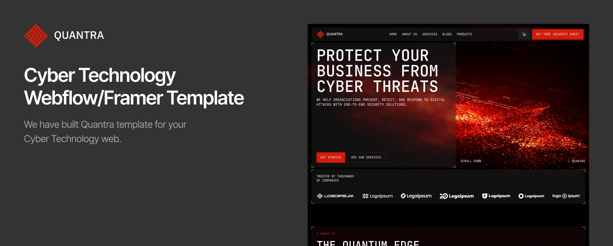 Quantra - Cybersecurity Webflow Template for IT Services - by Onixtheme